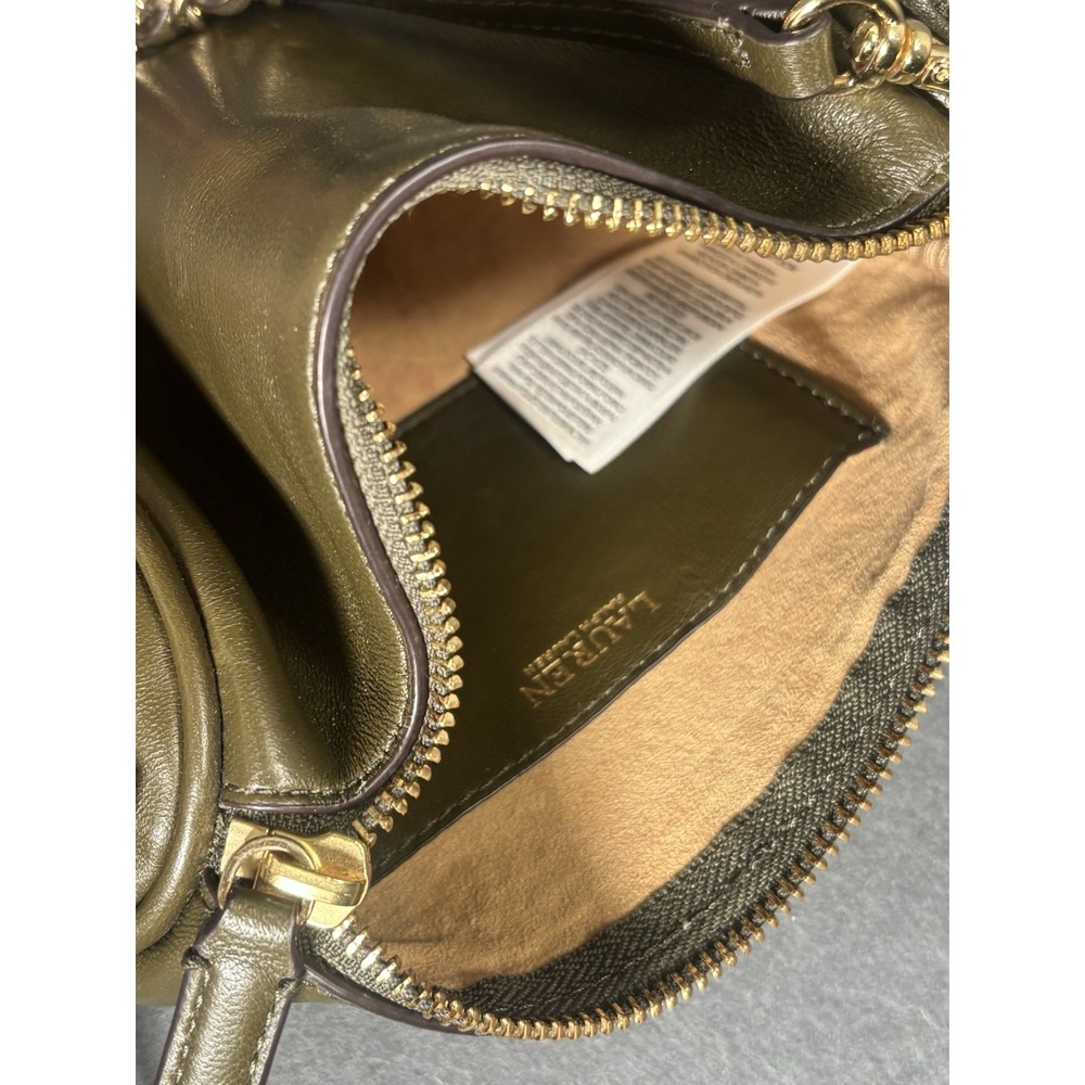 Lauren Ralph Lauren Crossbody Bag Women's One Size Olive Green Leather Chain - Picture 5 of 16